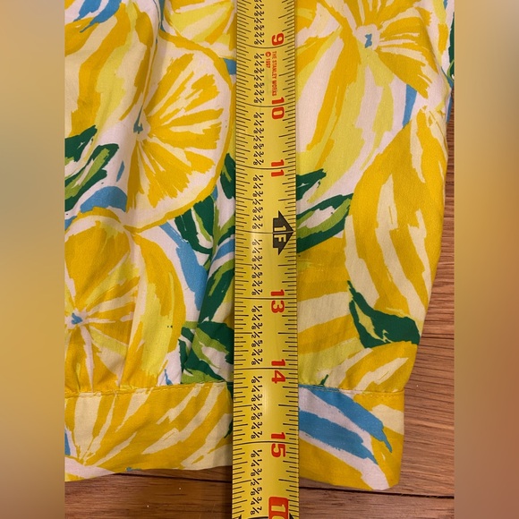 NWT AQUA Bloomingdale’s Lemon Smocked Cropped Top SMALL - Picture 13 of 15